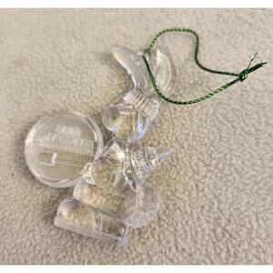Vintage Energizer Bunny Rabbit Christmas Ornament Clear Acrylic Plastic 1992
